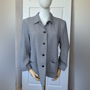 Talbots Houndstooth‎ Lined Jacket Size 14 Petite